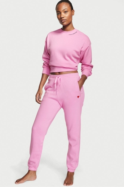 Victoria's Secret Algodon Fleece Gym Joggers Rosas | 073261ZDU