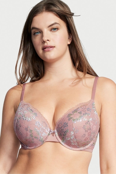 Victoria's Secret Body by Victoria Encaje Full Cup Push Up Bra Rosas | 697410EDT