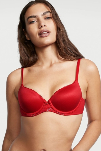 Victoria's Secret Body by Victoria Smooth Lightly Forro Demi Bra Rojas | 612840YWF