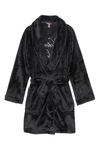 Victoria's Secret Cosy Corta Robe Negras | 167482OTW