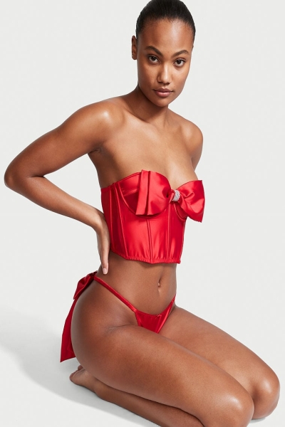 Victoria's Secret Cupped Bow Bra Top Lipstick | 650894SIT