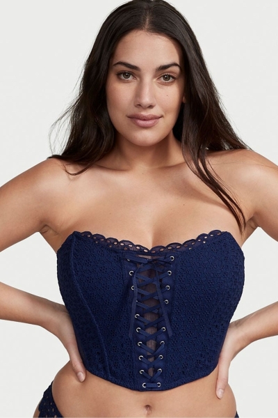 Victoria's Secret Dream Angels Dream Angels Eyelet Encaje Up Strapless Bra Top Ensign | 506713MEF