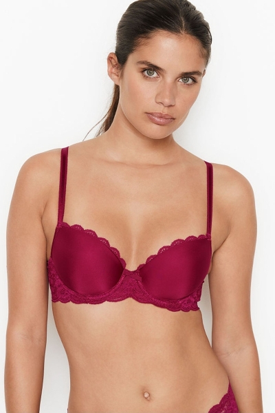 Victoria's Secret Dream Angels Smooth Encaje Wing Lightly Forro Demi Bra Negras | 841325THZ