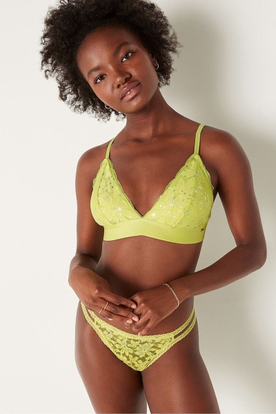 Victoria's Secret Encaje Unlined Triangle Bralette Verde | 942075JGP