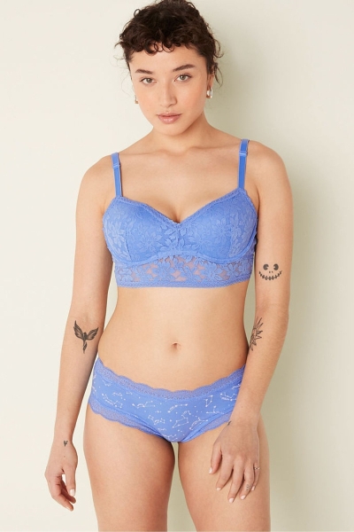 Victoria's Secret Encaje Wired Push Up Bralette Azules | 630492ZUM