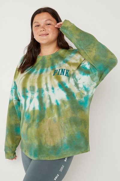 Victoria's Secret Fleece Long Sleeve Oversized Sweatshirt Verde | 142837KXL