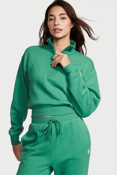 Victoria's Secret Half Zip High Neck Lounge Sweatshirt Verde | 351048FLX