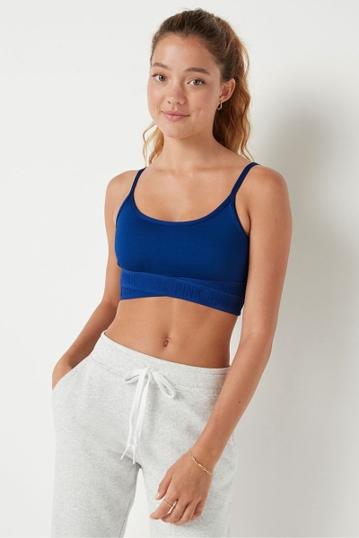 Victoria's Secret Lightly Forro Low Impact Crossover Sports Bra Azules | 926310VQL