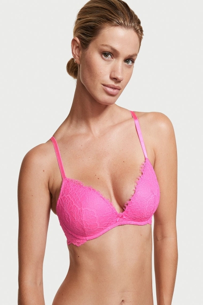 Victoria's Secret Lightly-Forro Wireless Bra Neon Peony | 893504END