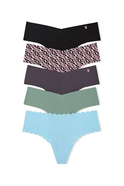 Victoria's Secret No-Show No Show Multipack Tanga Panties Verde | 320516STM