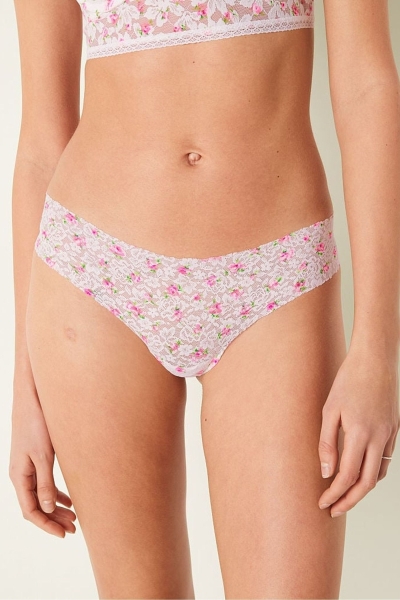 Victoria's Secret No-Show No Show Tanga Encaje Panties Blancas | 049362EDV