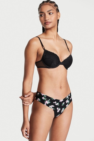 Victoria's Secret No-Show No Show Tanga Panties Negras | 765813XVK