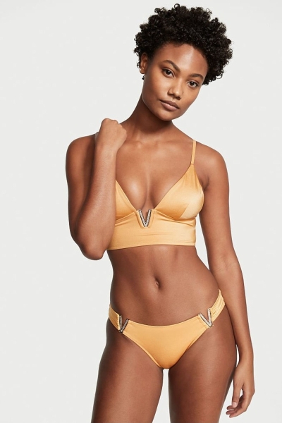 Victoria's Secret Plunge Triangle Bikini Top Negras | 796304GKO