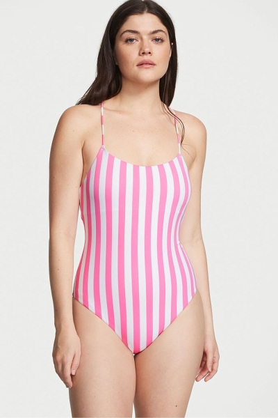 Victoria's Secret Scoop Neck Swimsuit Rosas | 539280BIO