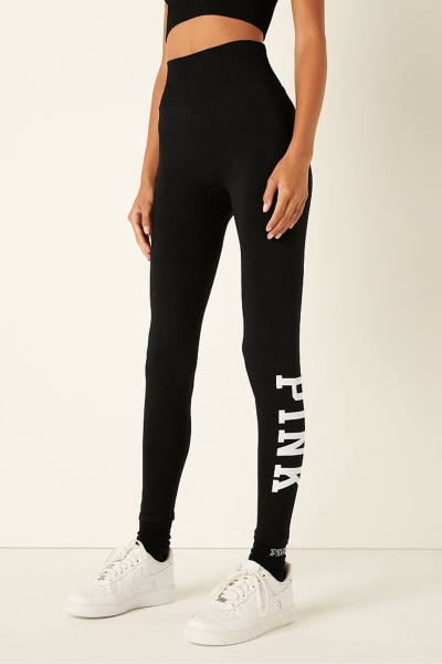 Victoria's Secret Seamless High Cintura Full Length Workout Legging Negras | 647985MBT