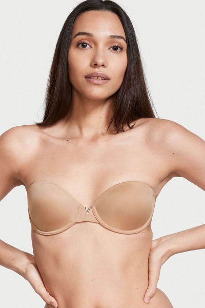 Victoria's Secret Sexy Illusions by Smooth Lightly Forro Multiway Strapless Bra Sweet Nougat Nude | 074132MAY