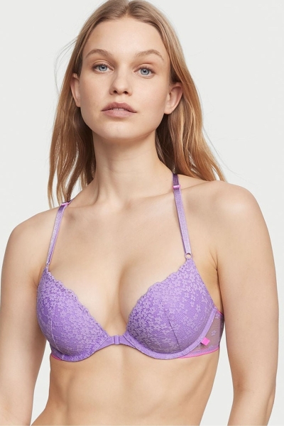 Victoria's Secret Sexy Tee Encaje Front Fijacion Push Up T-Shirt Bra Moradas | 759143UZB