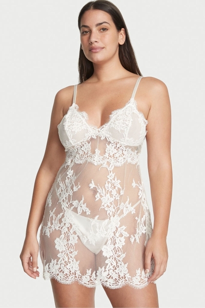 Victoria's Secret Sheer Encaje Slip Blancas | 294367XKD