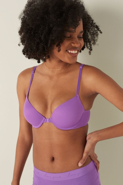 Victoria's Secret Smooth Push Up T-Shirt Bra Moradas | 132064WEI