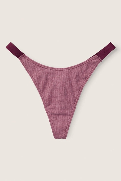 Victoria's Secret Stretch Algodon Algodon High Leg Logo Tanga Panties Burdeos Moradas | 290147IQT