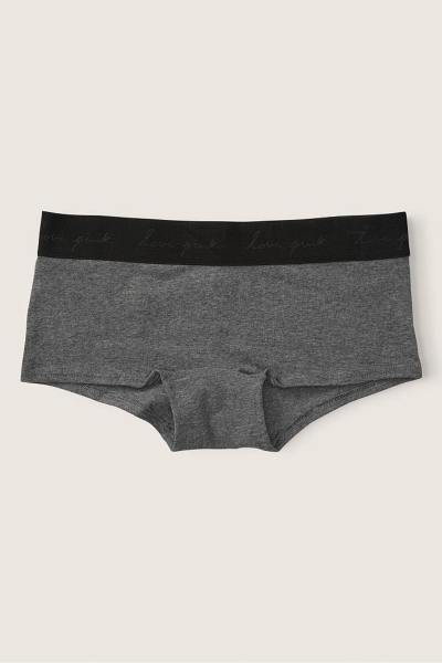 Victoria's Secret Stretch Algodon Algodon Logo Corta Panties Gris | 293758YPN