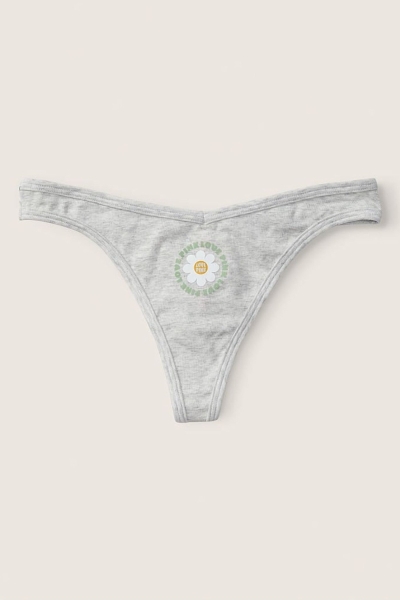 Victoria's Secret Stretch Algodon Algodon Tanga Panties Gris Gris | 456819RNL