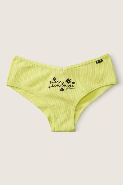 Victoria's Secret Stretch Algodon Algodon Cheeky Panties Verde Amarillo | 548061ANM