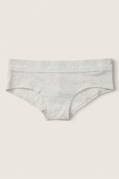 Victoria's Secret Stretch Algodon Algodon Logo Hipster Panties Gris | 592317QXW