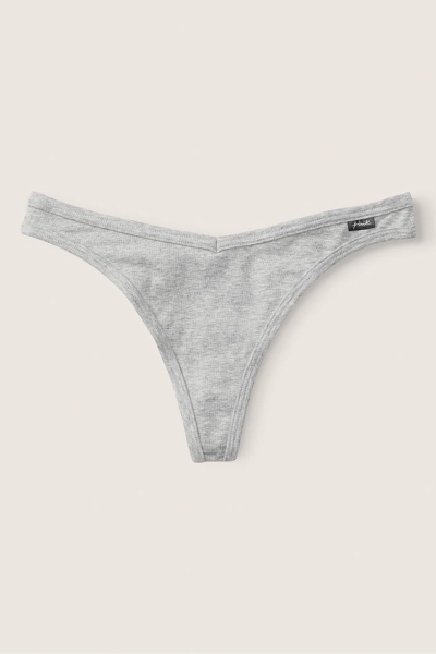 Victoria's Secret Stretch Algodon Algodon Tanga Panties Gris | 930716YZM