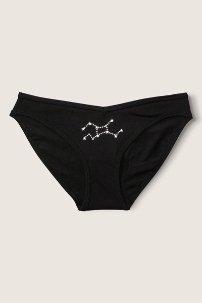 Victoria's Secret Stretch Algodon Astrology Algodon Bikini Panties Negras | 270683YMJ