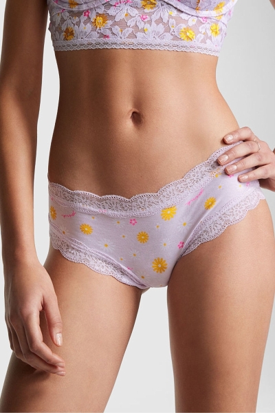 Victoria's Secret The Lacie Encaje Trim Cheeky Panties Negras | 178205NSD