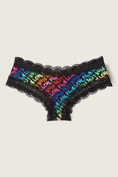 Victoria's Secret The Lacie Encaje Trim Cheeky Panties Negras | 927018ZLI