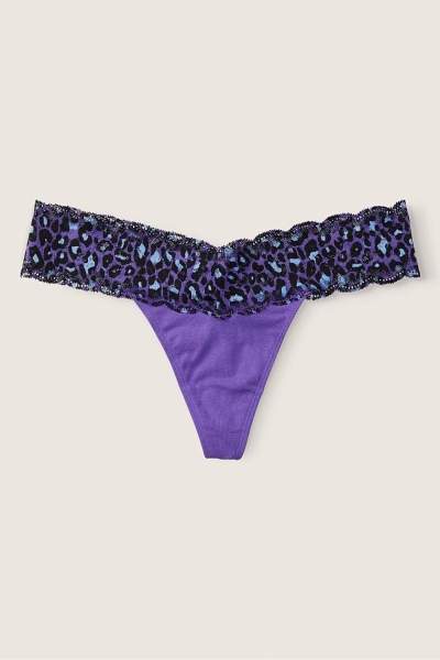 Victoria's Secret The Lacie Everyday Encaje Trim Tanga Panties Azules | 471930CLZ