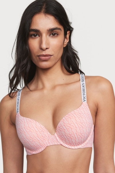 Victoria's Secret The T-Shirt Full Coverage Push Up Logo Bra Rosas | 295706SJB