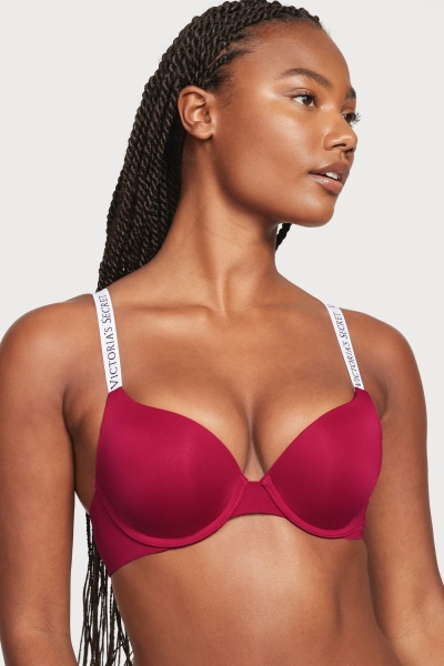 Victoria's Secret The T-Shirt Full Coverage Push Up Logo Bra Burdeos Rojas | 941852TPQ