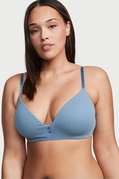 Victoria's Secret The T-Shirt Smooth Lightly Forro Non Wired T-Shirt Bra Azules | 862750YJX