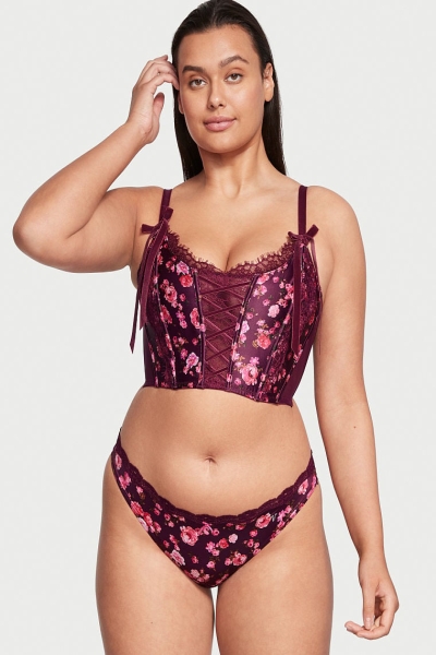 Victoria's Secret Unlined Encaje-Up Corset Top Peony Trellis | 945280DPT