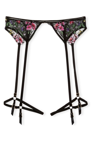 Victoria's Secret Very Sexy Floral Embroidered Garter Belt Negras | 341759UXN