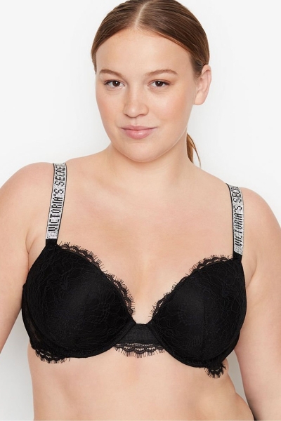 Victoria's Secret Very Sexy Shine Correa Push Up Bra Negras | 035184WXS