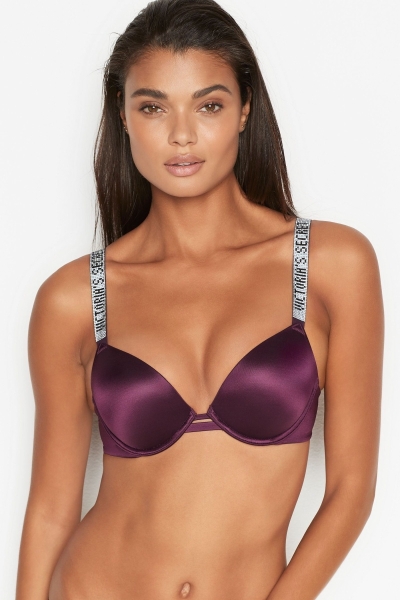 Victoria's Secret Very Sexy Shine Correa Plunge Push Up Bra Negras | 963057QYA