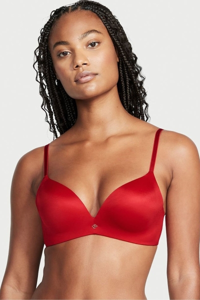 Victoria's Secret Very Sexy Smooth Non Wired Plunge Push Up Bra Rojas | 042967XZP