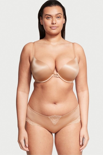 Victoria's Secret Very Sexy Smooth Plunge Push Up Bra Sweet Praline Nude | 342086UAC