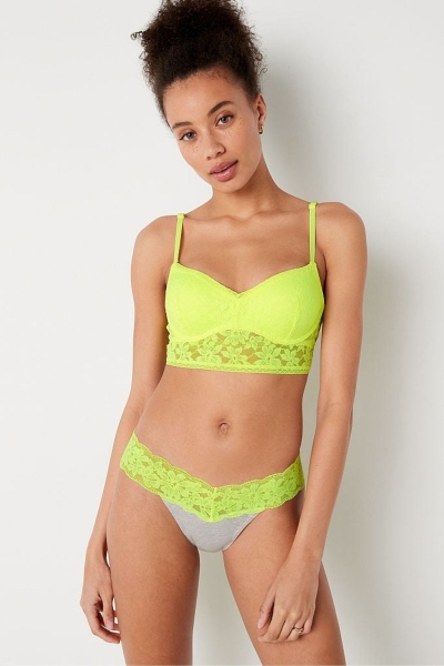 Victoria's Secret Wear Everywhere Encaje Wired Push Up Bralette Amarillo | 063271MPI