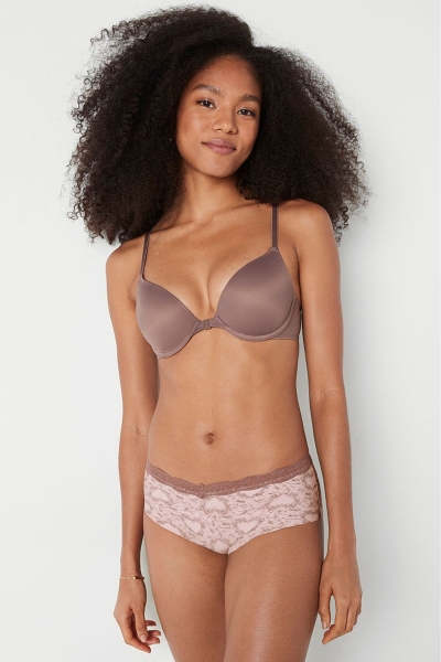 Victoria's Secret Wear Everywhere Front Fijacion Push Up T-Shirt Bra Cafe Marrones | 126390RNS