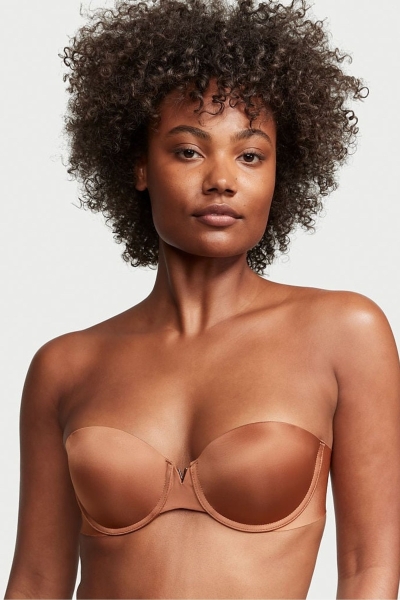 Victoria's Secret Wear Everywhere Smooth Multiway Strapless Push Up Bra Marrones | 269581TWV