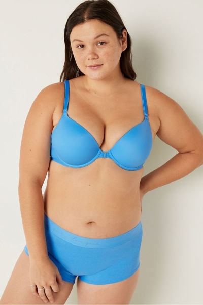 Victoria's Secret Wear Everywhere Smooth Tiras Shine Correa Back Bra Azur Azules | 293086OUX