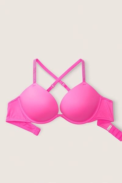 Victoria's Secret Wear Everywhere Smooth Push Up T-Shirt Bra Rosas | 917450DNS