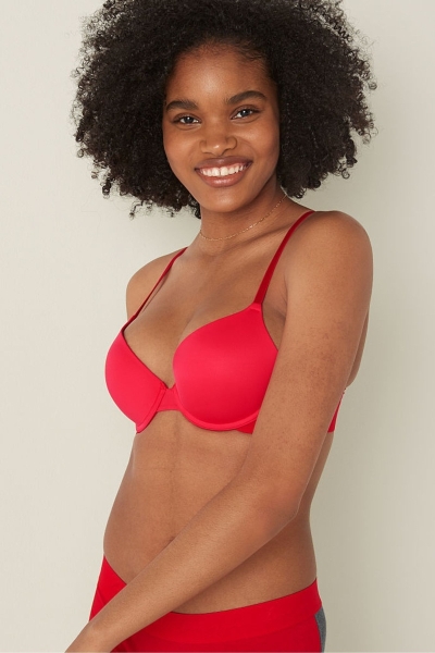 Victoria's Secret Wear Everywhere Smooth Push Up T-Shirt Bra Rojas | 926740HNZ