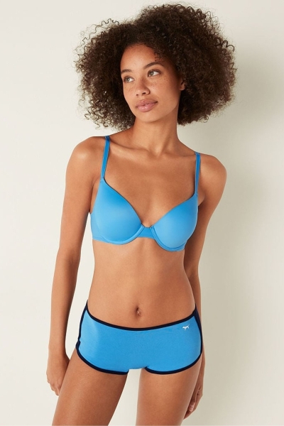 Victoria's Secret Wear Everywhere Wear Everywhere Smooth Push Up T-Shirt Bra Azur Azules | 601925PQA