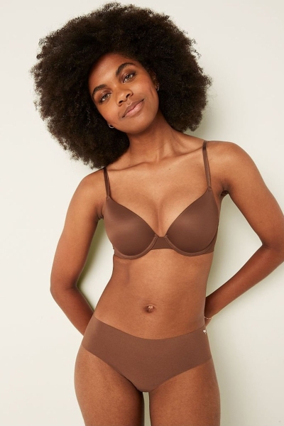 Victoria's Secret Wear Everywhere Wear Everywhere Smooth Push Up T-Shirt Bra Marrones | 875240QHW